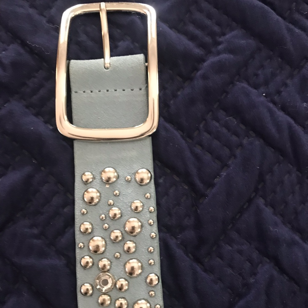 Studded & Rhinestone Leather Belt